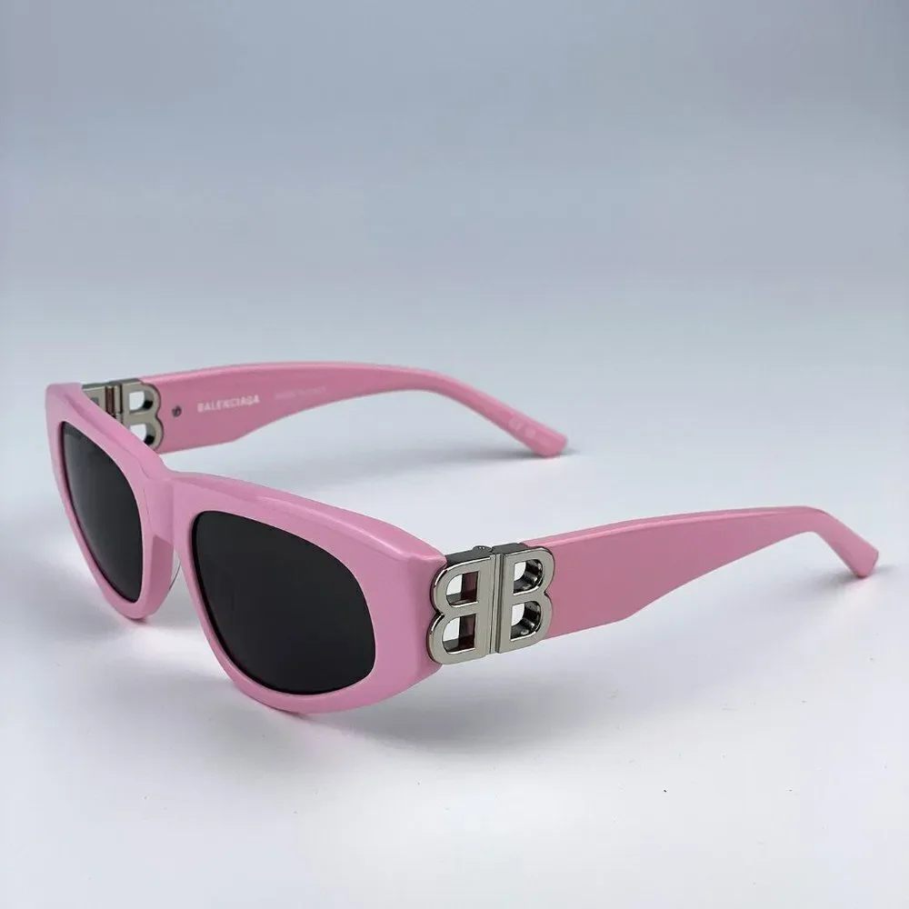 SALE! NEW Balenciaga BB0095S 013 Pink Silver Grey Cat Eye Unisex Sunglasses